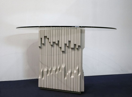 Image 1 of Table "Norman" de Luciano Frigerio en bois massif laqué