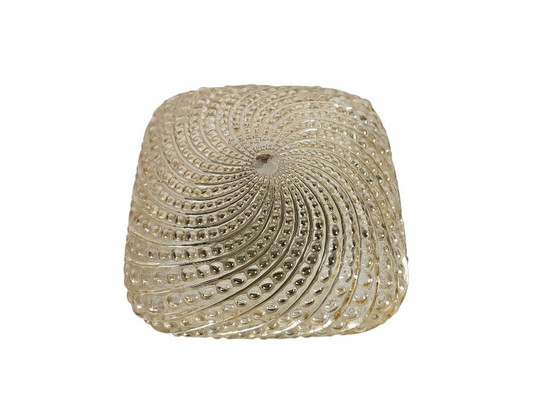 Image 1 of Glashutte Limburg - Tynell stijl - plafonniere - amber - 3e kwart 20e eeuw