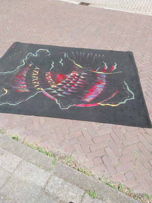 1 tapis éclectique multicolore 225 x 160 cm années 1980