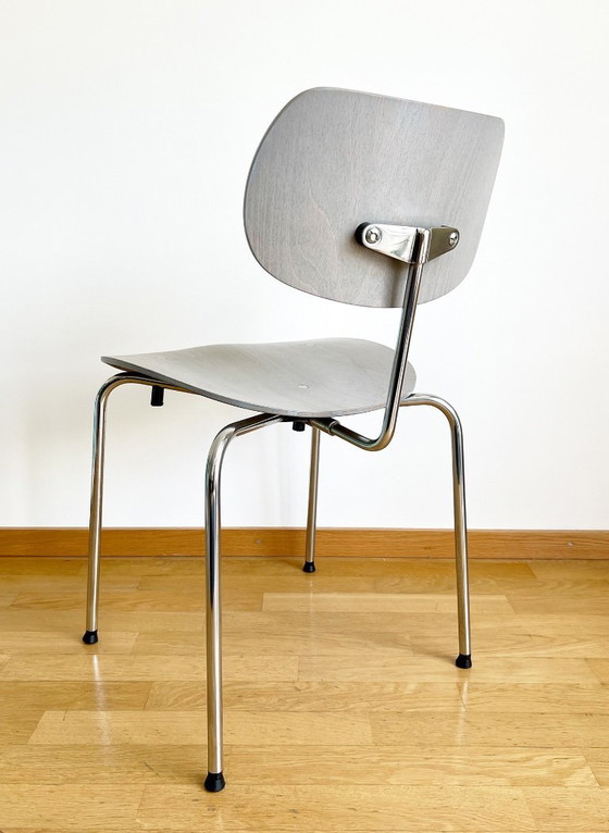 Image 1 of Pair of Original Egon Eiermann SE68 Chairs by Wilde + Spieth – Vintage Stackable Dining Chairs, Grey Mid Century German Design