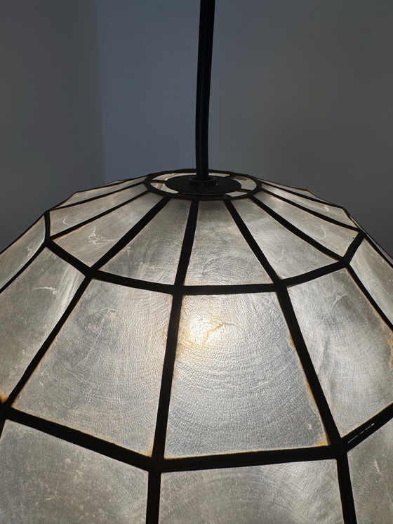 Image 1 of Mother-of-pearl and brass spherical suspension from the 60s