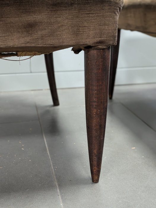 Image 1 of Paire de fauteuils, années 1940, bois, tissu