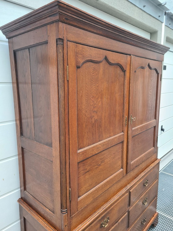 18th century, English sideboard cabinet. Antique cabinet, Wood, Brown (photo 6 of 15)