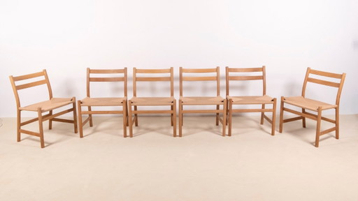 6x Hans J. Wegner CH47 in Soaped Oak, 1975