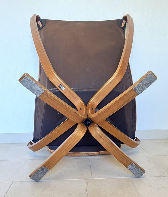 Image 1 of Vintage Falcon fauteuil (hoge rugleuning) en poef – Sigurd Resell, Vatne Møbler (jaren 70)
