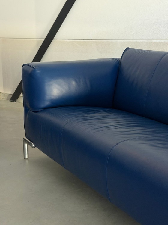 Bert Plantagie sofa and Chaise longue - blue leather, Metal, Modern (photo 10 of 15)