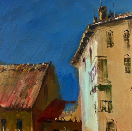 Image 1 of Original Oil Painting Coastal City Landscape Streets of Venice