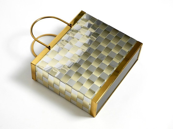 Image 1 of Stunning 1980s brass magazine rack in Hollywood Regency design