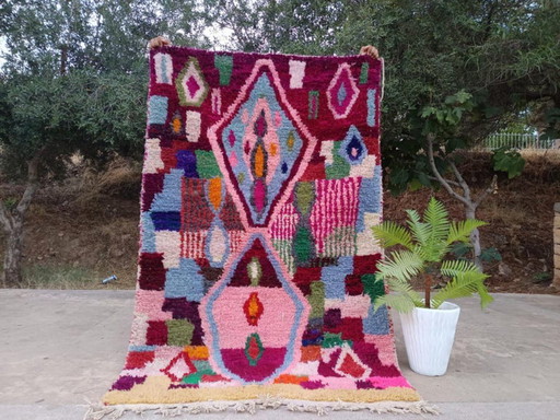 Tapis berberi multicolori in lana 300x150 cm