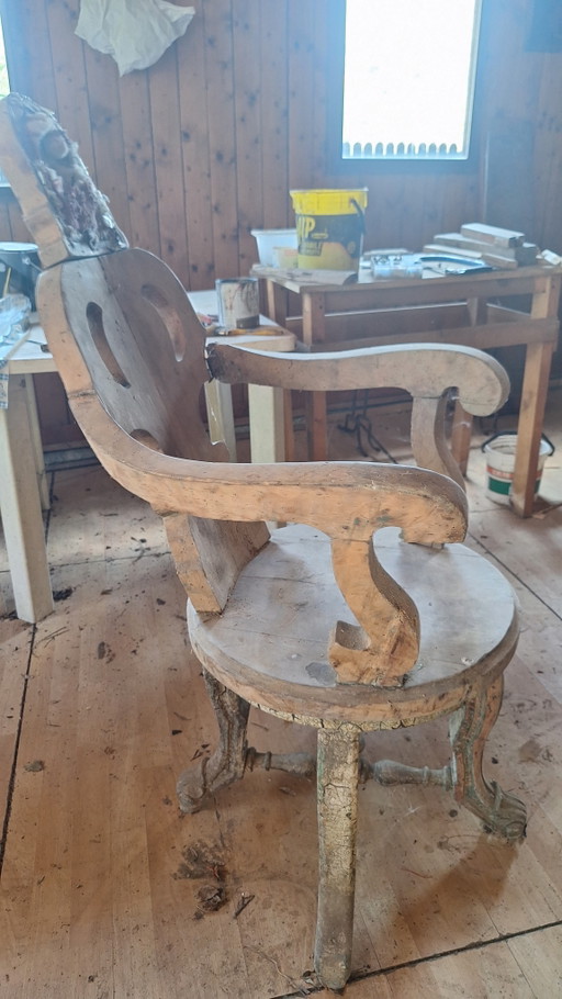 Antieke kappersstoel – stoelen fauteuils, Wood (photo 2 of 5)