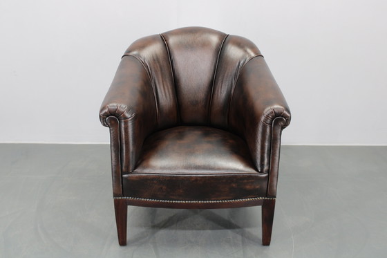Image 1 of Vintage leren fauteuil, Tsjecho-Slowakije