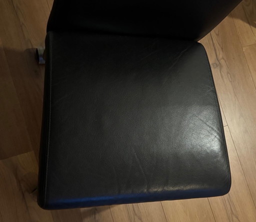 4x Montel dining chairs black leather