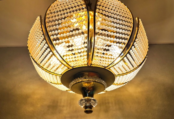 Vintage Palwa kristal plafondlamp – Plafondlampen, Messing (photo 9 of 18)