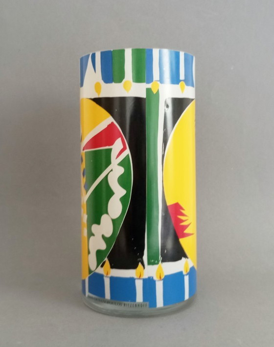 Image 1 of Paul Giovanopulos - enorme vaso artistico in vetro postmoderno/astratto Ritzenhoff Germania ca. 1990