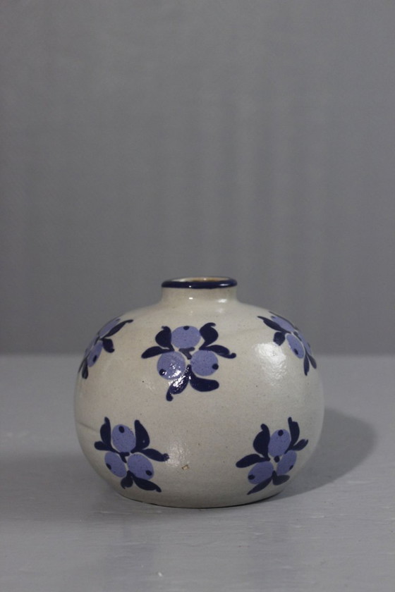 Image 1 of Jean Garillon Elchinger Soufflenheim vaas Art Deco bloemmotief jaren 1930