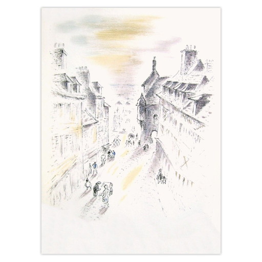 André HAMBOURG Litografía Luces de Honfleur IV 1964