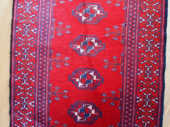 Image 1 of Vintage Turkmen Rug 1.9'x2.6' - 1970s Bright Red Tribal (1C204)