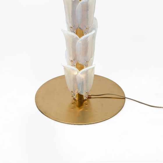 Image 1 of Iridescent Murano Glass Palm Tree Floor Lamp