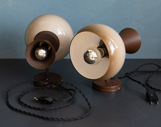 Image 1 of Bruine Herda Diabolo Vintage Mushroom Wandlamp
