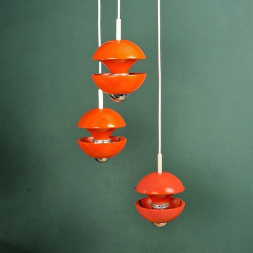 Vintage Kaiser Leuchten cascade hanglamp – ontwerp Klaus Hempel – Space Age (1970s, Duitsland)