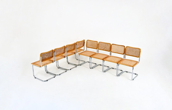 Image 1 of Eetkamerstoelen Stijl B32 van Marcel Breuer, Set van 8