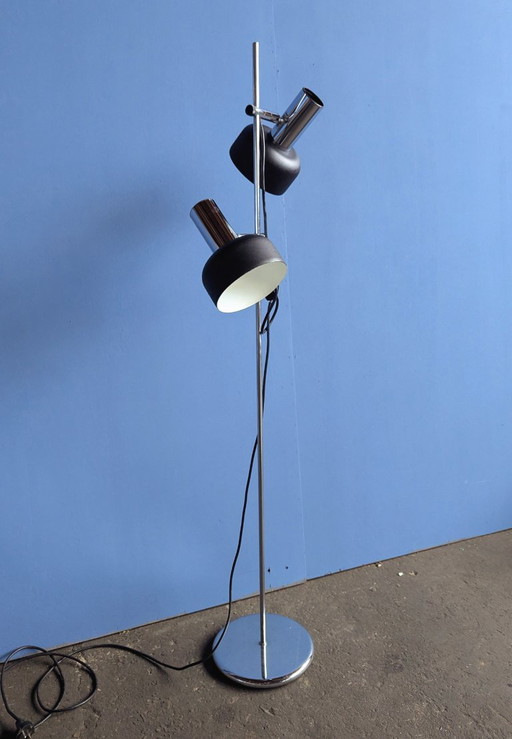 Mid century floorlamp - chrome & metal- 1970s