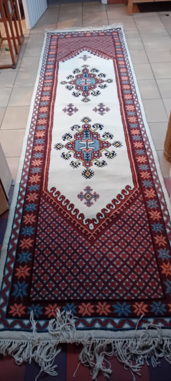 Image 1 of Tapis de couloir noué à la main de style berbère