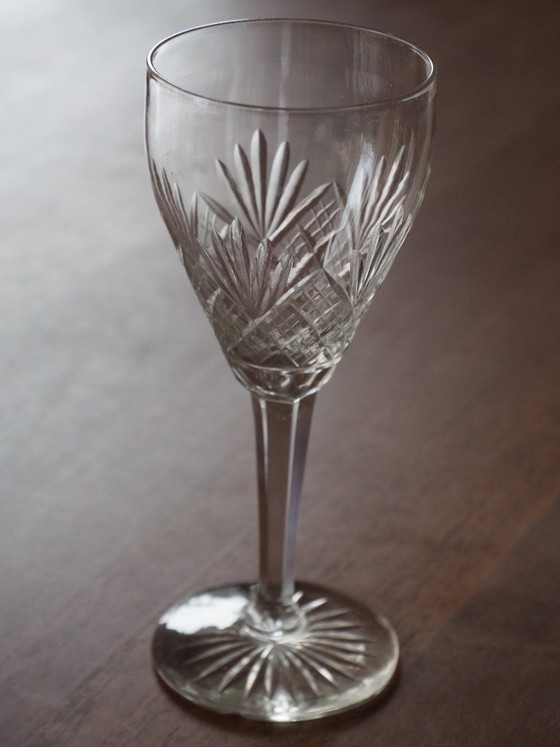 Image 1 of 5 crystal port/sherry glasses