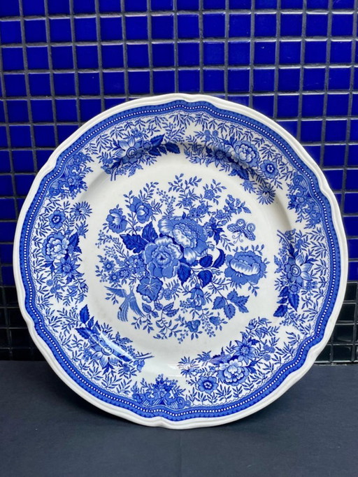 Duo von tiefen Schüsseln / sehr großen Tellern Villeroy & Boch_ Fasan / Faisan _ Bleue & Brique