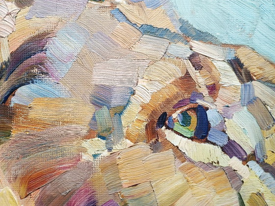 Image 1 of Ferdinand Stammhammer "Brüllender Löwe"- Ölgemälde - handsigniert - (60 x 50 cm)