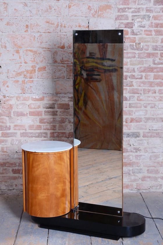 Gerestaureerde art-deco kapspiegel van J. Halabala, UP Zavody, essenhout, Tsjechië, jaren 1930 – Glass (photo 14 of 15)