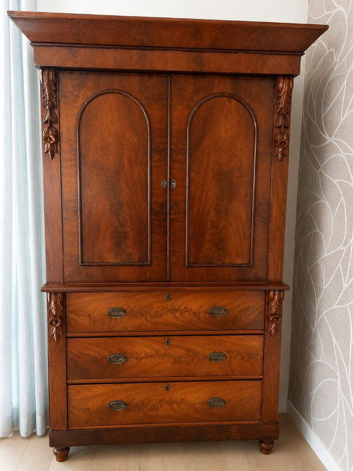 Armario antiguo holandés de caoba, c. 1840–1870 – opbergkast, Wood