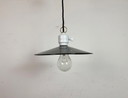 Industriële blauwe emaille plafondlamp, jaren 50