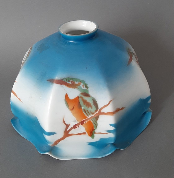 Image 1 of Lamp with kingfisher from the 1930s