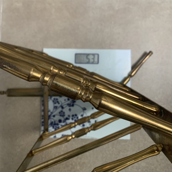 Image 1 of vintage brass magazine rack