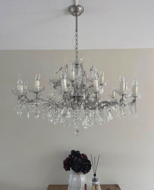 Grand Lustre avec Cristaux et Pièces de Rechange
