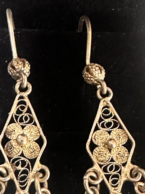 Splendidi Orecchini antichi argento – Decorazione, Glass, Silver (photo 2 of 7)