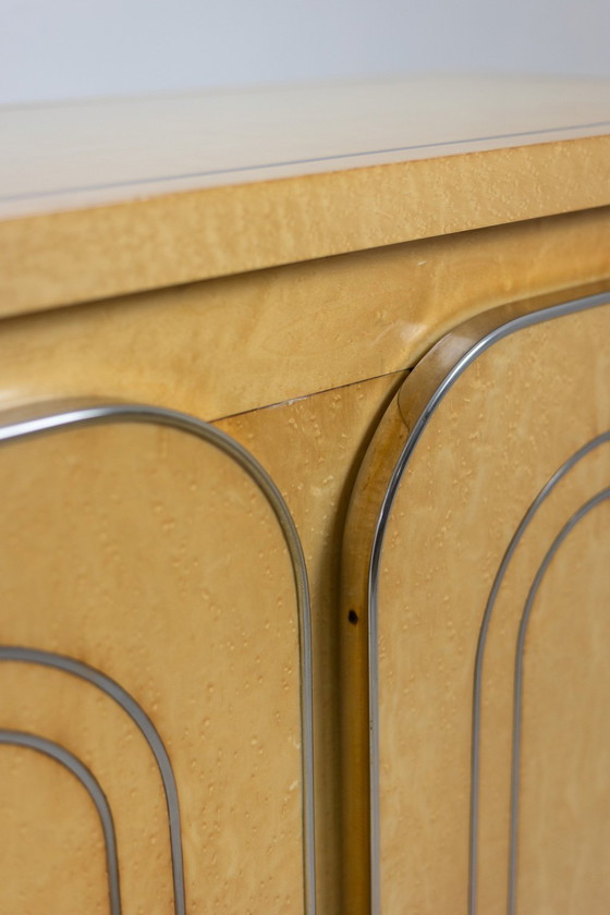 Image 1 of Aparador de madera de abedul de cuatro puertas, década de 1970