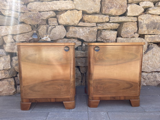 Image 1 of Vintage Art Deco style bedside tables