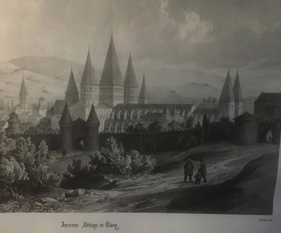 Grabado de la Abadía de Cluny enmarcado por E.Sagot finales del siglo XIX – Decoración de pared, Paper (photo 2 of 11)