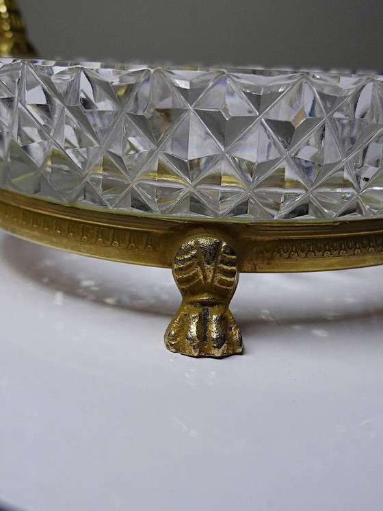 Sèvres crystal catch-all dish, L.Seiler creation, antique gilded mount, Bowls, Bronze, Gold (photo 6 of 11)