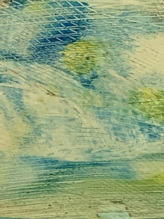 Abstract Painting - Cosmic - Unique Japanese-Inspired Lacquer Work, Signed « Mestre » 84 - 60x40 cm (photo 15 of 27)