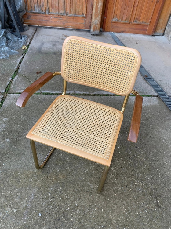 Mid-Century Modern Italian Marcel Breuer B64 Cesca Chair, 70s – Dining chairs, Metal, Brass (photo 3 of 4)