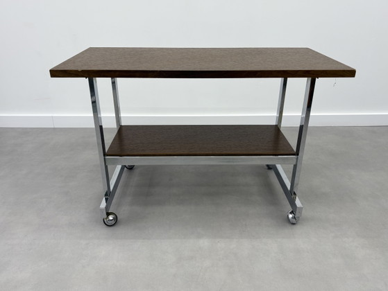 Vintage Trolley / Side Table 60s/70s – Bar carts, Chrome, Wood (photo 3 of 10)