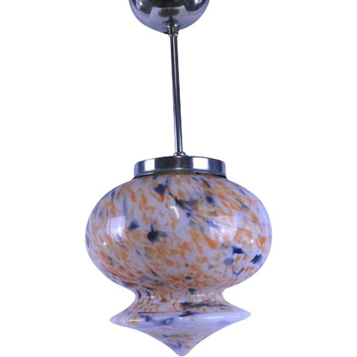 Vintage art deco hanging lamp in chrome, 1930
