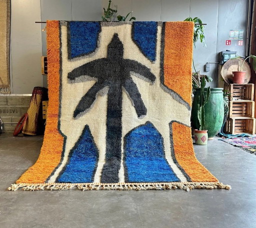 Colorful Moroccan Berber Rug 210x310 cm - Authentic Handwoven Wool Carpet
