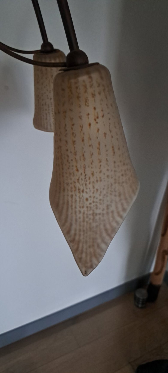 Image 1 of Lampada a sospensione vintage di Massive, lampadario da 5 pinte con 5 paralumi