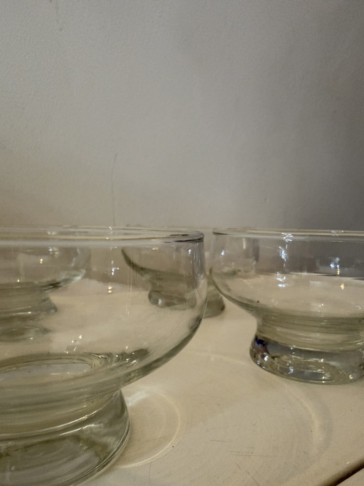 Set di 4 bicchieri da coppa in cristallo