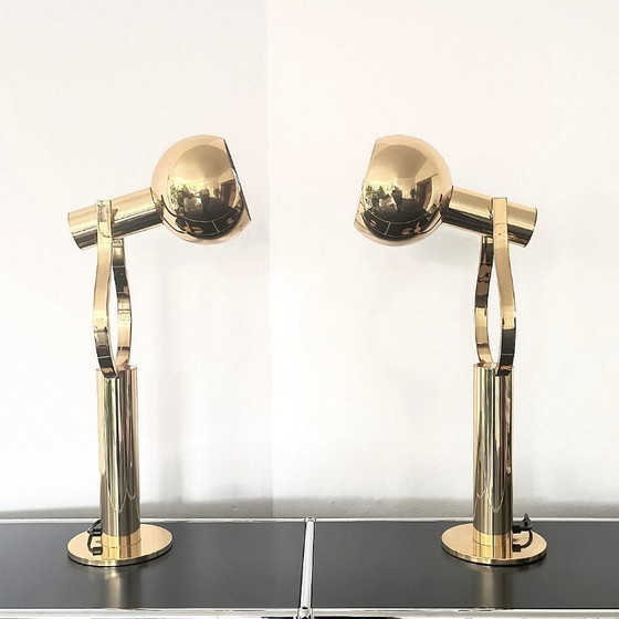 Image 1 of Vintage Space Age messing tafellamp van STAFF