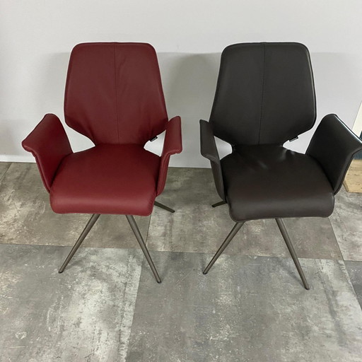 Poeh set van 6 – Bert Plantagie, eetkamerstoelen, Leather, Calfskin